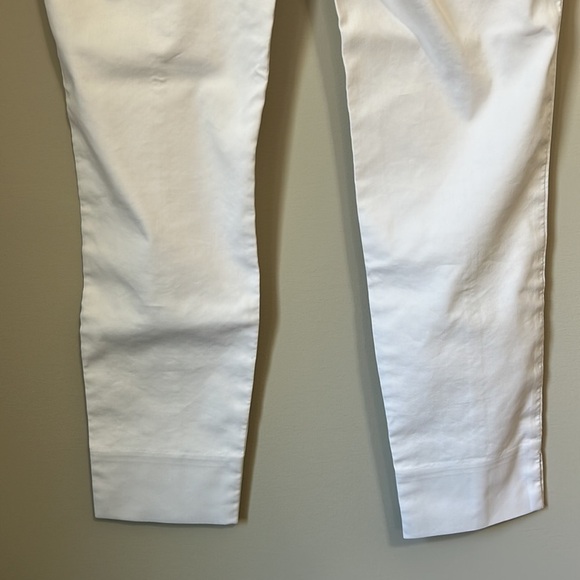 TORY BURCH Callie Skinny Ankle Pant Side Zip White Jean Designer Sz 4 - Picture 11 of 14